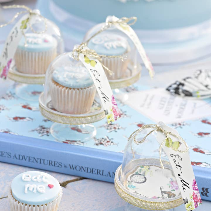 Talking Tables USA - Wholesale Cake Stand - Alice in Wonderland Party Favor Cake Domes | 6 Pack |