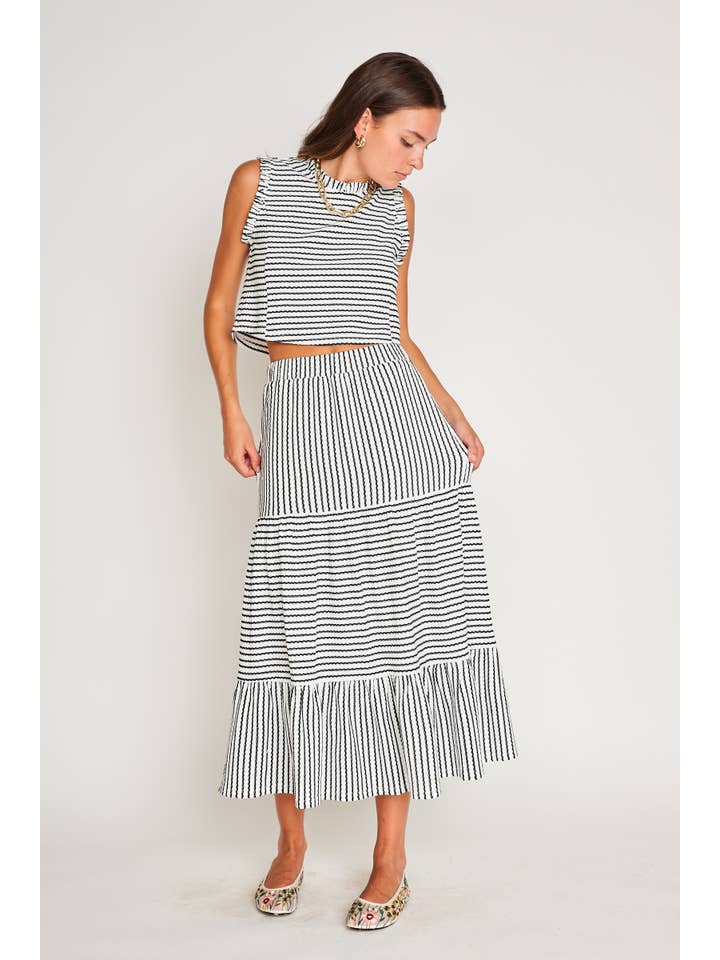 SCHWARZ-WEISS GESTREIFT MAYA-ROCK für den Großhandel auf Faire1