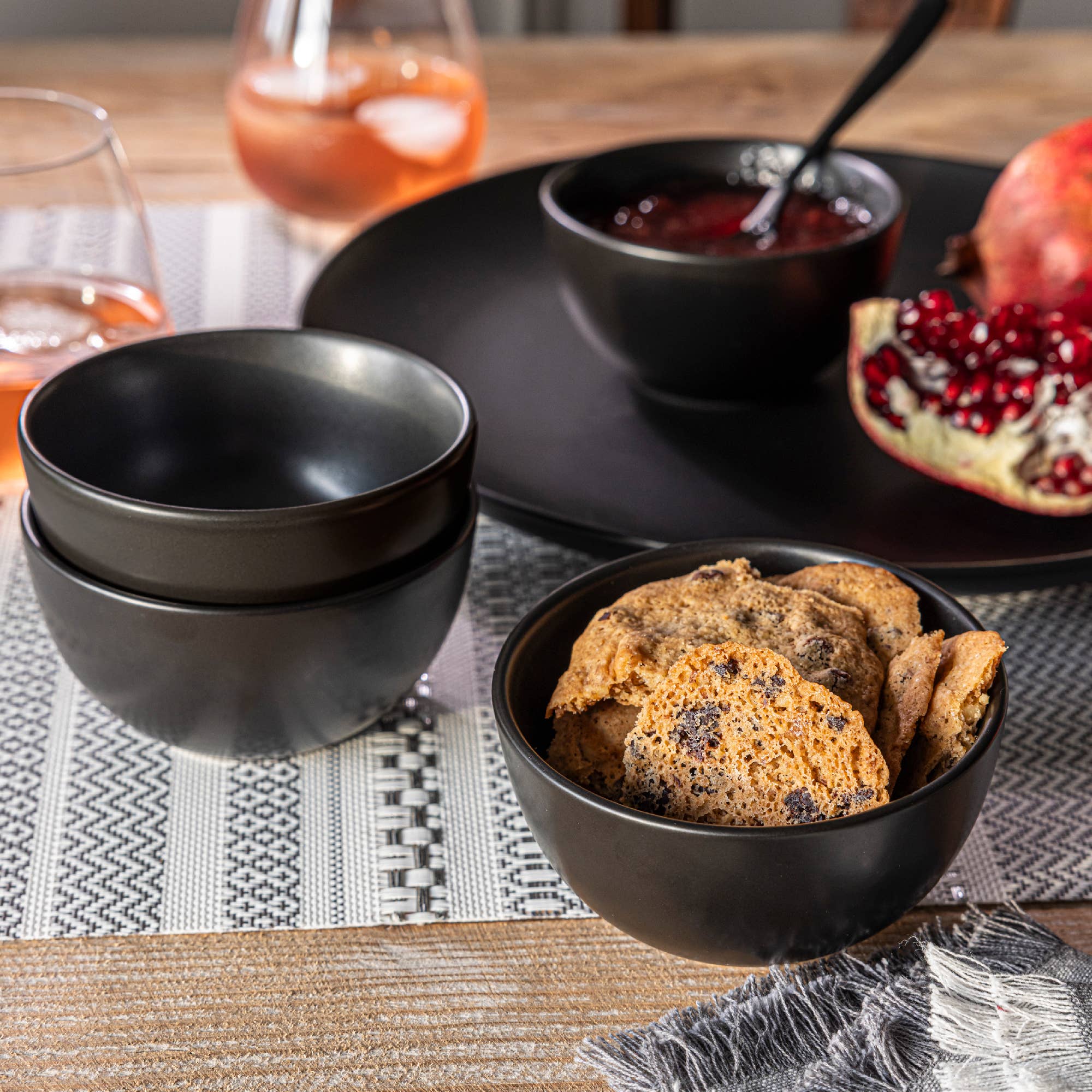 Fog Blue Mini Stoneware Bowls Hosting Essential– Set of 4, 9oz for wholesale on Faire16