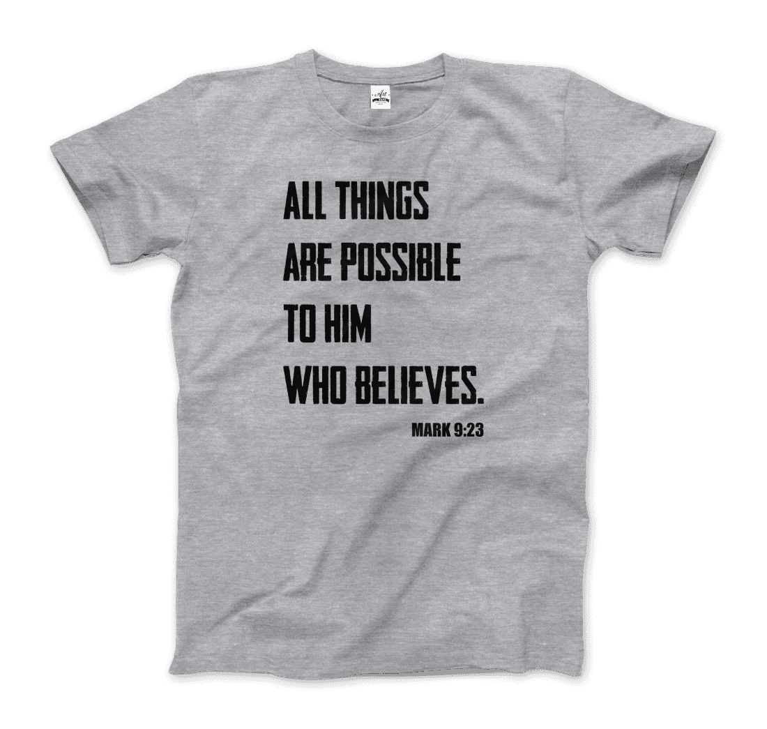 Art-O-Rama Shop - Wholesale Screen Printed T-Shirt - Women's - Biblical Quote - Mark 9:23 - All Things Are Possible T-Shirt7