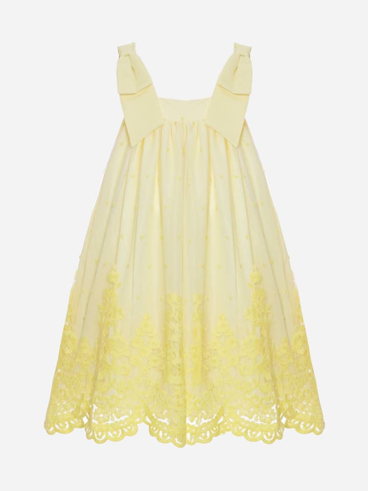 Water Green embroidered strapless dress for wholesale by Patachou