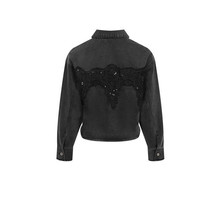 omgstyles - Wholesale Denim Jacket - Women's - Sequin Kissed Denim Jacket8