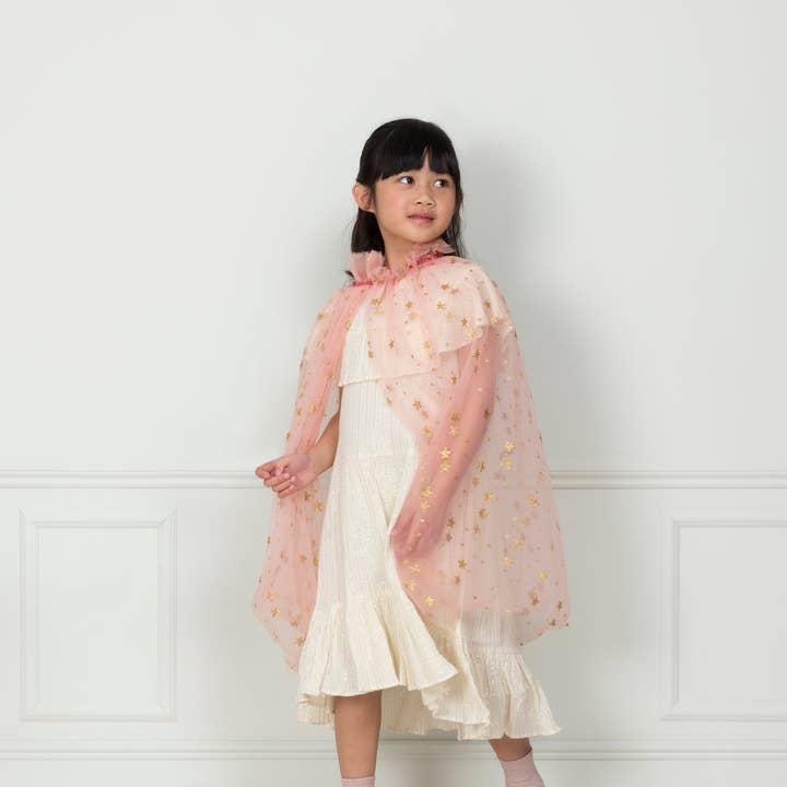 Meri Meri – wholesale Cape – Child – Pink Tulle Star Cape1