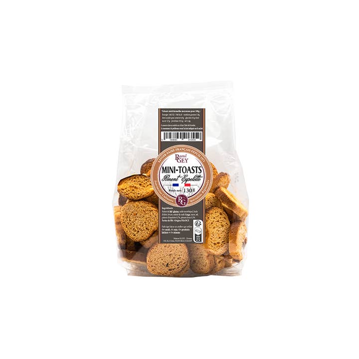 Mini Toasts med Espelette-peppar 130g - 91355 för wholesale av Maison RGEY