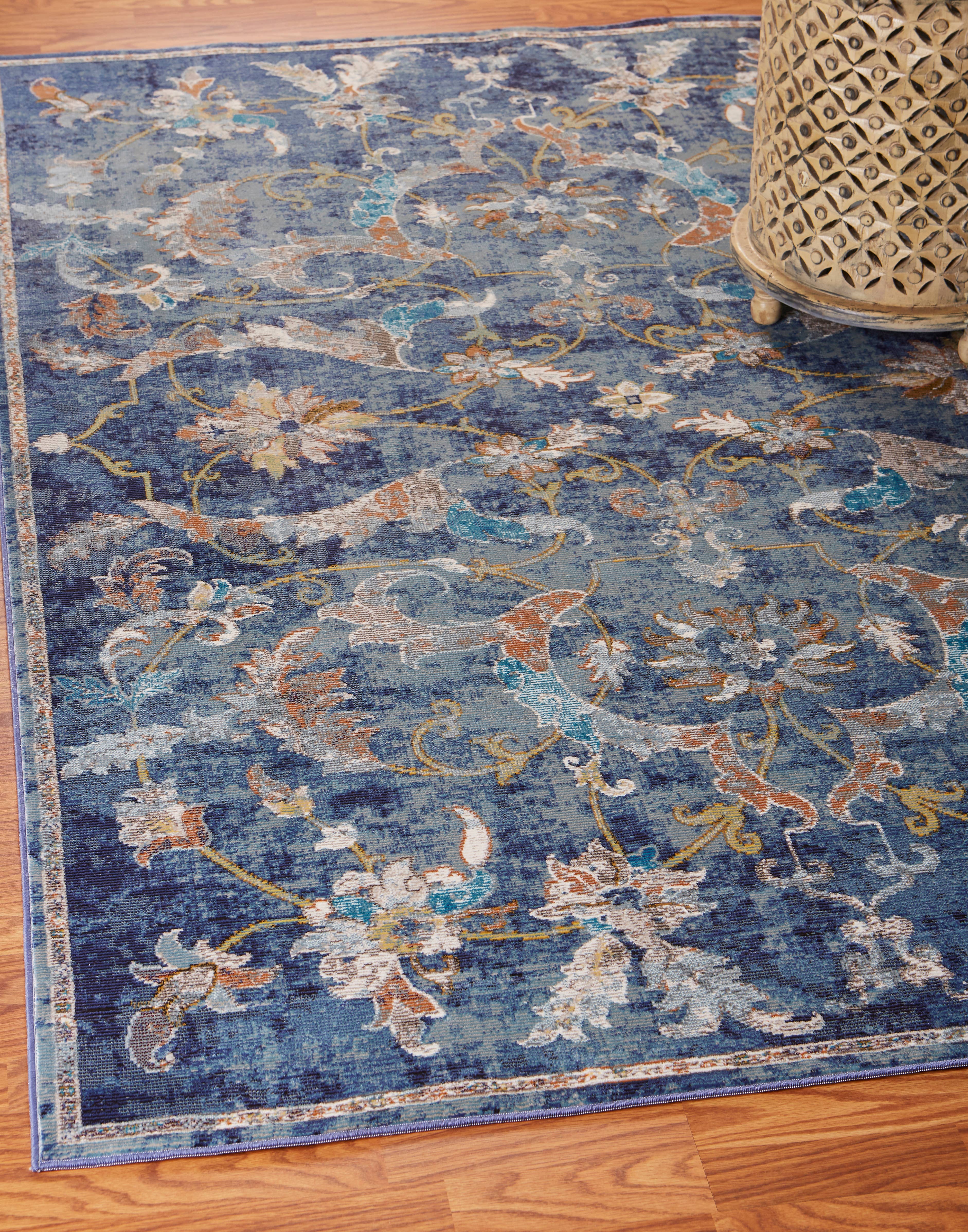 LR Home - Wholesale Area Rug - Gabriella Blue Floral Blue / Multi Area Rug5