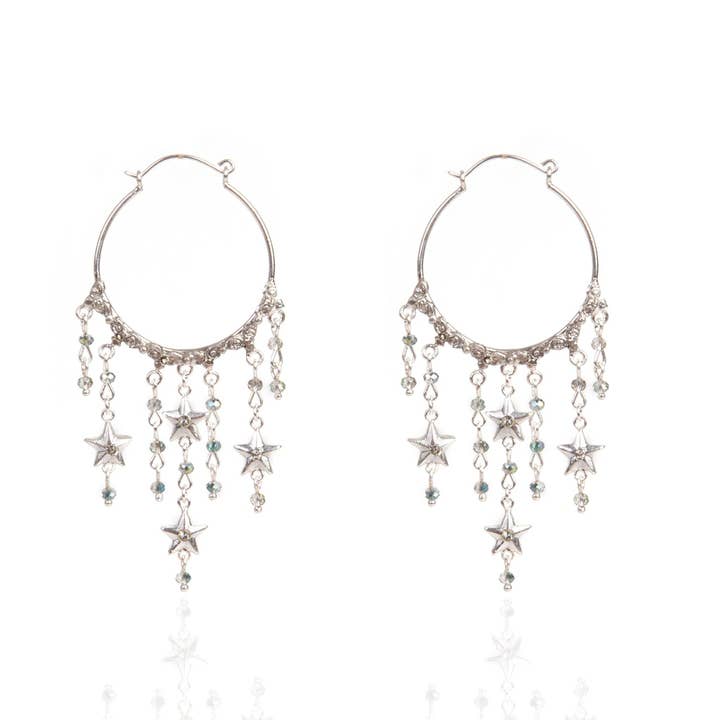 Esme Star Hoop Earrings for wholesale by VSA Designs Inc.
