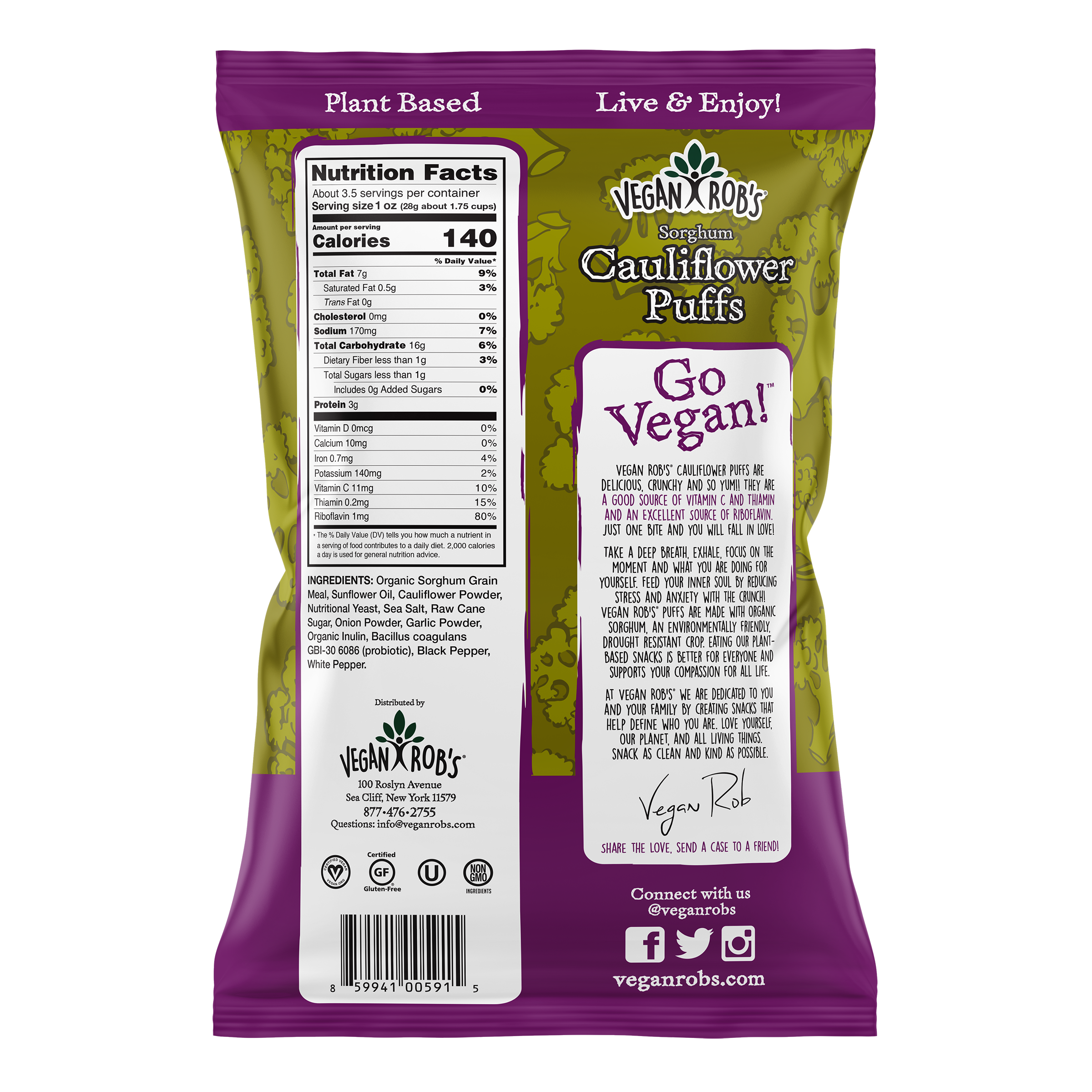 Rob's Brands - Wholesale Puffed Snack - Cauliflower Puffs (3.5oz)1