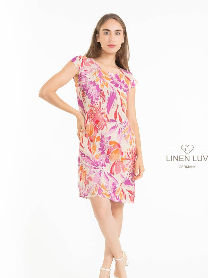 SS25 - Vestido de Lino Francés Linen Luv (TP1608-43) para venta al por mayor de LINEN LUV