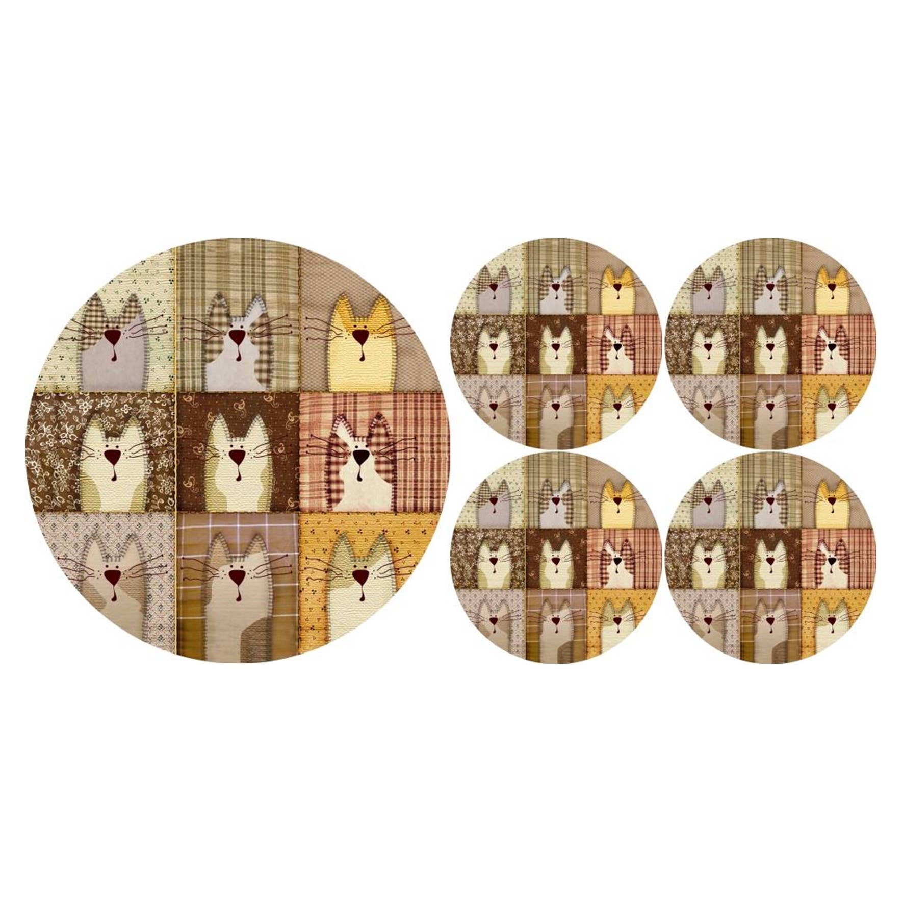 IngrossoBertoni by INCI Srl - Wholesale Coasters - Prexo Beige Bertoni Felt Underplate+Coaster Set0