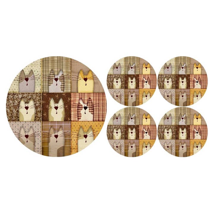 IngrossoBertoni by INCI Srl - Wholesale Coasters - Prexo Beige Bertoni Felt Underplate+Coaster Set