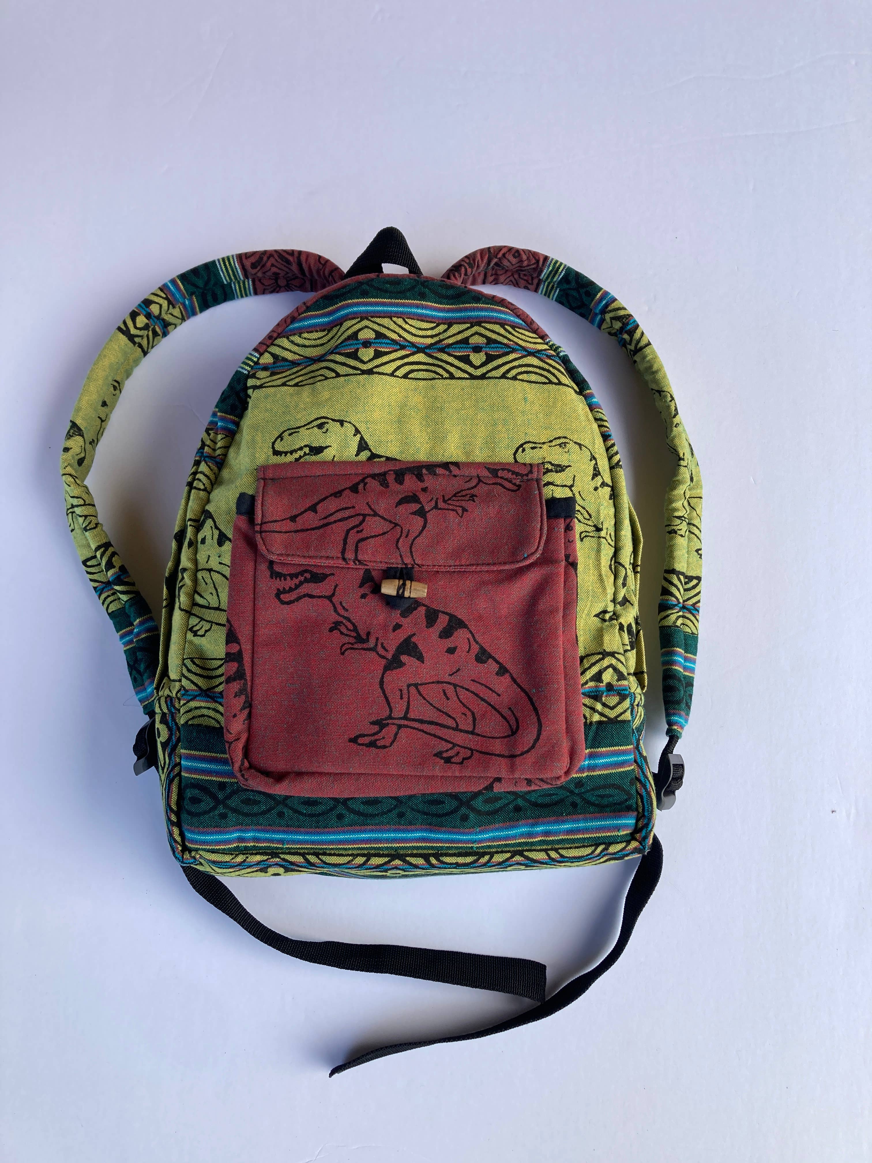 Ganesh Himal Trading - Wholesale Backpack - Women's - Small Cotton Blockprint Backpack with Adjustable Straps12