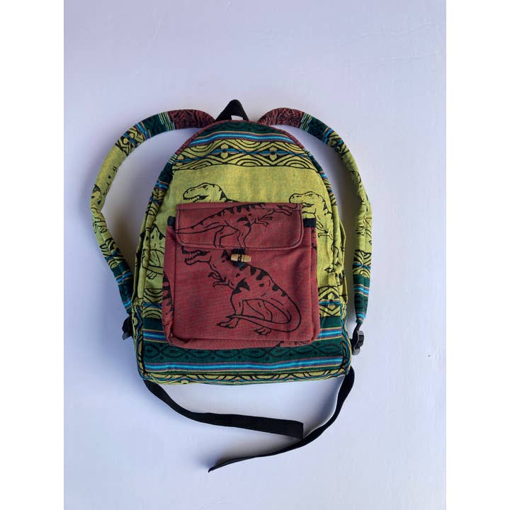 Ganesh Himal Trading - Wholesale Backpack - Women's - Small Cotton Blockprint Backpack with Adjustable Straps12