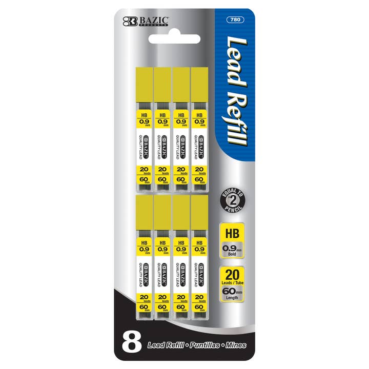 Mechanical Pencil Lead 0.9mm 20 Ct. (8/Pack) for wholesale by BAZIC Products