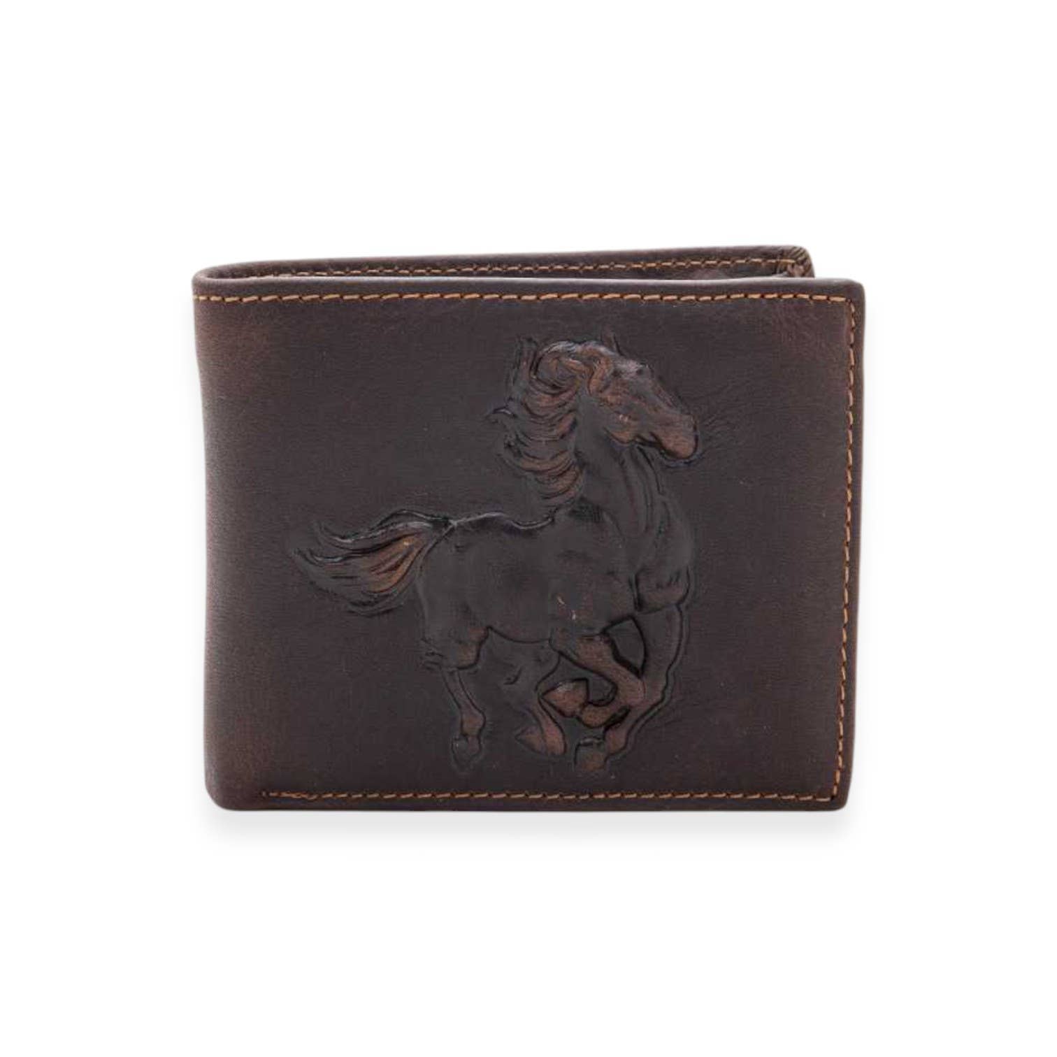 Brown Horse Embossed Genuine Leather Wallet for wholesale on Faire