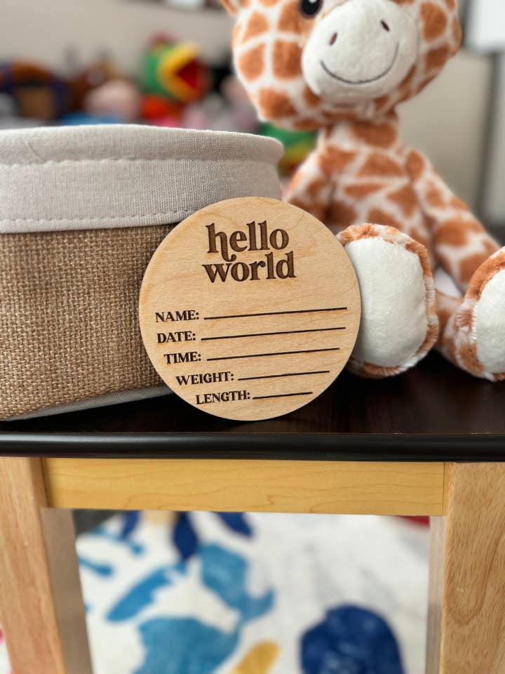 Hej Världen Födelse Meddelande för wholesale av CraftyMom Boutique