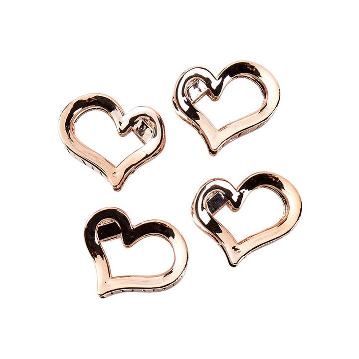 Sensibling Corp. - Wholesale Hair Clip - Women's - 4PCS - Open Heart Hair Claw Clips
3