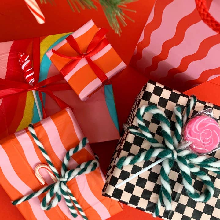 The Social Type - Wholesale Tissue paper - Tangy Red Fussy Stripe Tissue Paper
