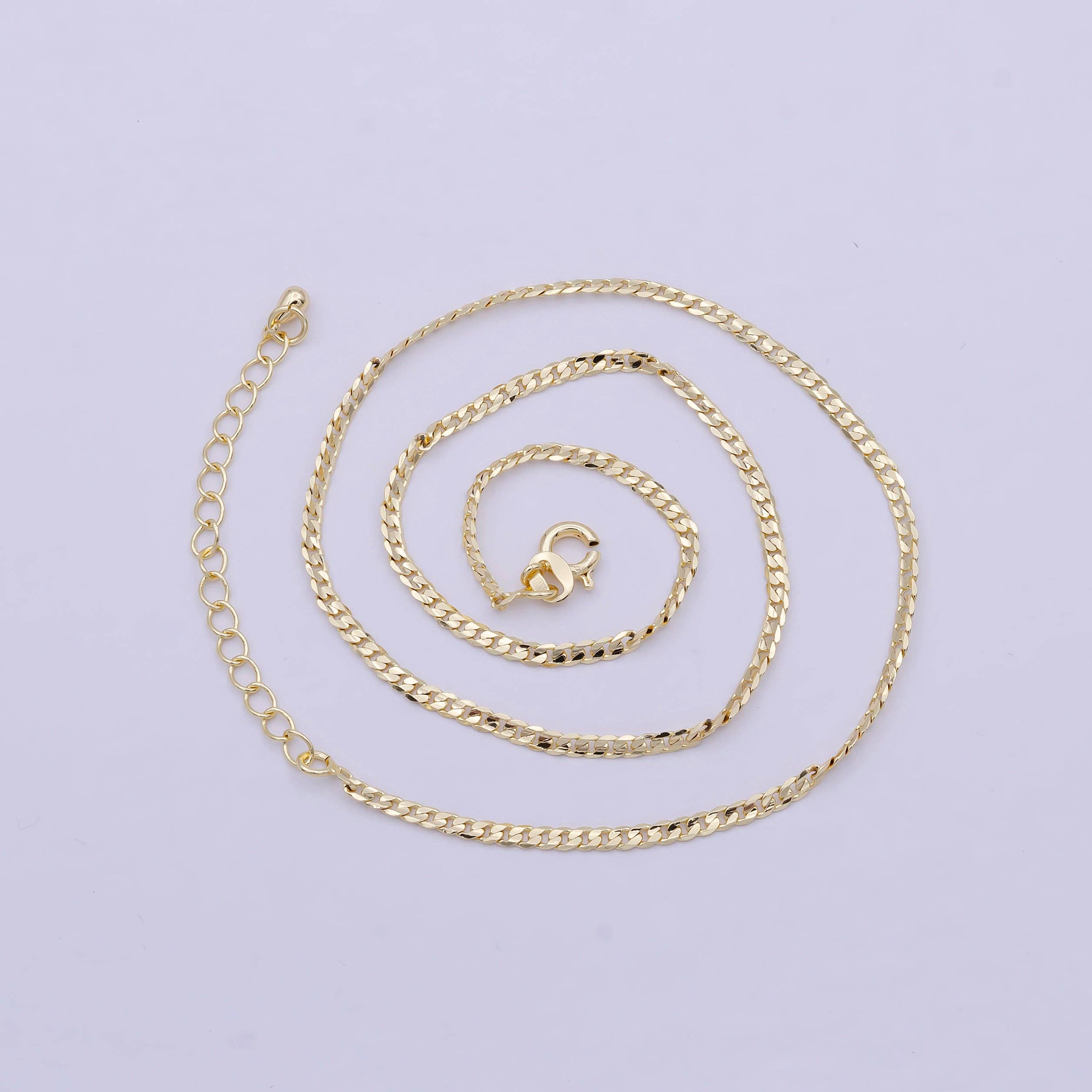 Aim Eternal – wholesale Link & chain necklace – 15.4" Dainty Miami Cuban Gold Curb Link Chain Necklace WA8290