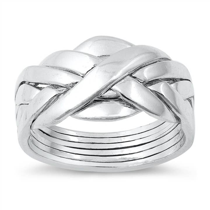Sterlingsilber Puzzle-Ring Daumenring Ring für Damen 6-teiliger Puzzle-Ring Puzzle-Ring für Männer oder Frauen Größen 6 7 8 9 10 für den Großhandel von CALIFORNIA TOE RINGS