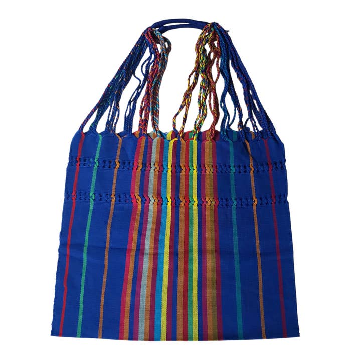 The Little Pueblo - Vente Tote bag – femme - Sac fourre-tout tissé à rayures mexicaines, hamac de Chiapas, fait main pour femme4