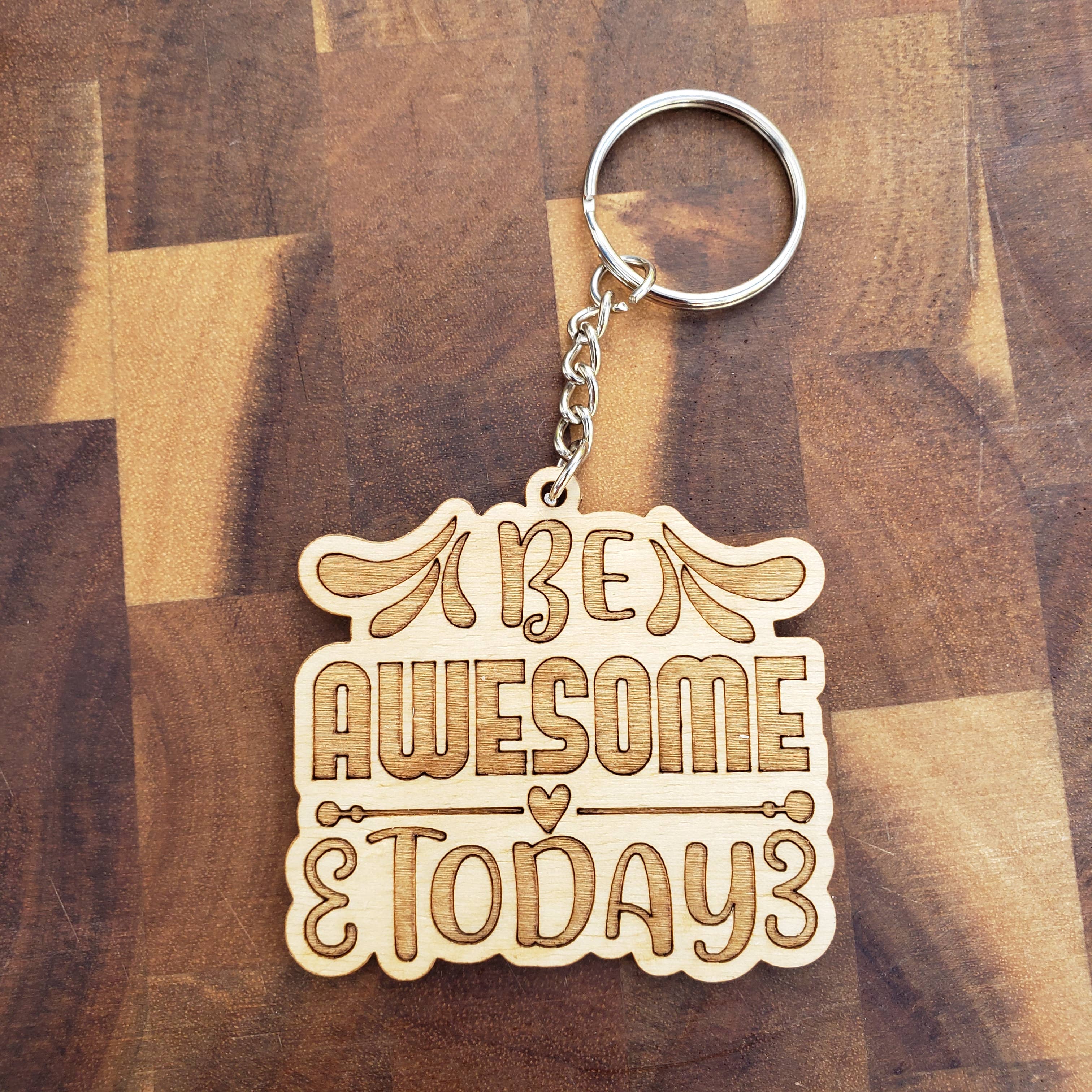 Cabin and Reel Engraving - Wholesale Keychain - Unisex - Back to School Teacher Sayings Wooden Keychain4