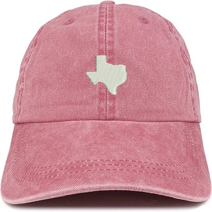 Trendy Apparel Shop - Wholesale Baseball Cap - Unisex - Texas State Map Embroidered Washed Cotton Adjustable Cap32