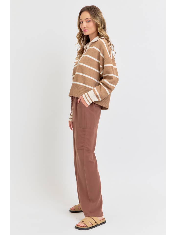 Sweet Lovely by Jen - Wholesale Knit Sweater - Women's - STRIPED EVERYDAY KNIT SWEATER21