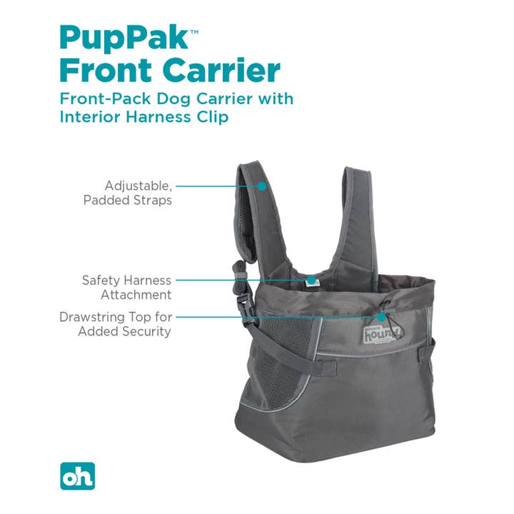 Pet Palette Distribution - Wholesale Pet Carrier - Dog - Outward Hound PupPak Dog Front Carrier Medium Grey1