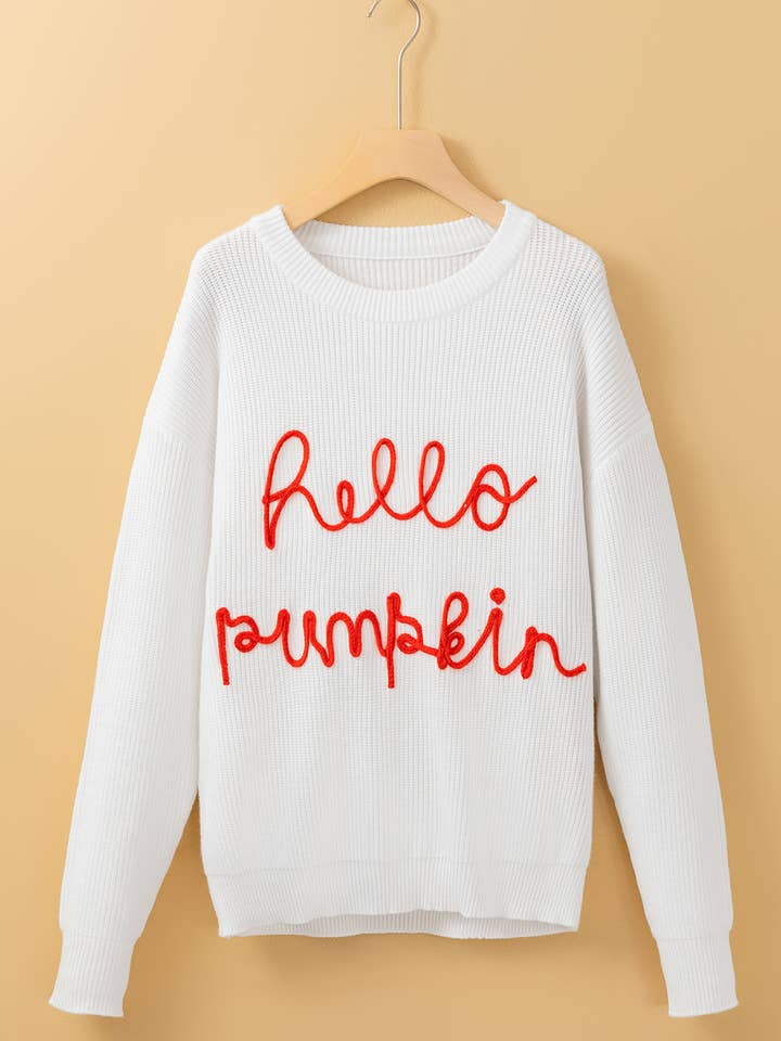 Babs + Birdie - Wholesale Knit Sweater - Women's - Hello Pumpkin Graphic Sweater5