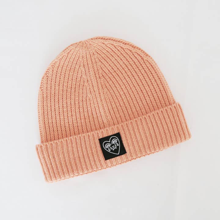Cousins Collective - Wholesale Beanie - Unisex - Crying Heart Ribbed Beanie Hat
