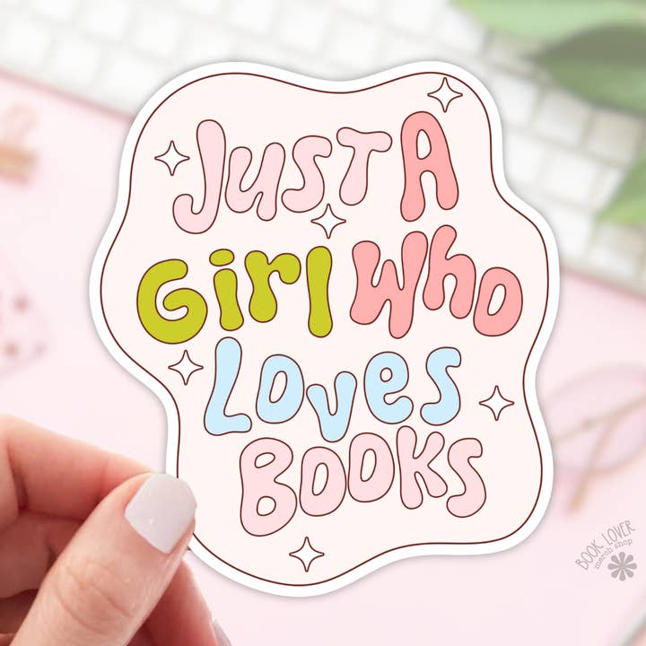 Pegatinas de Solo una Chica que Ama los Libros / Pegatinas de Amante de los Libros para venta al por mayor de Book Lover Merch Shop