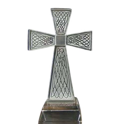 6.5” Crystal-Like Glass Celtic Cross - Elegant Display Piece for wholesale by Dublin Gift Company