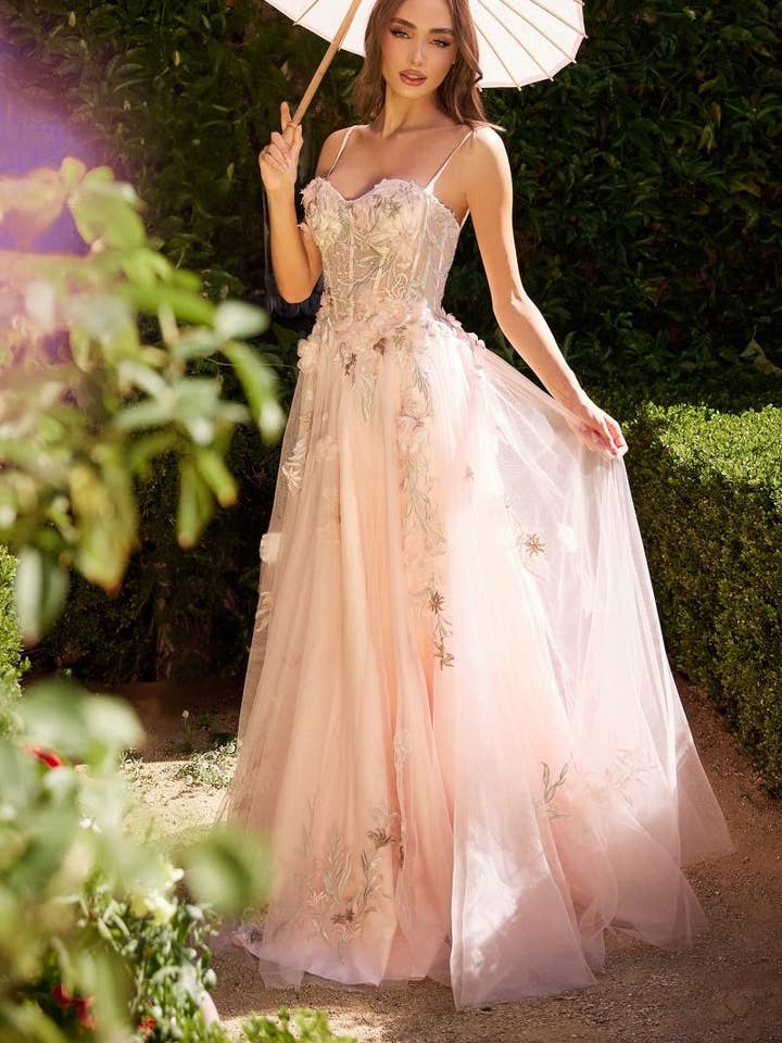 A-Line Off The Shoulder Pink Kjole for engroshandel hos Tux-USA®