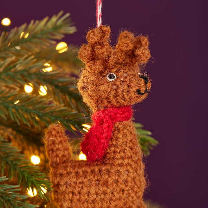 Namaste - Wholesale Christmas Decoration - Crochet Cosy Reindeer Decoration0