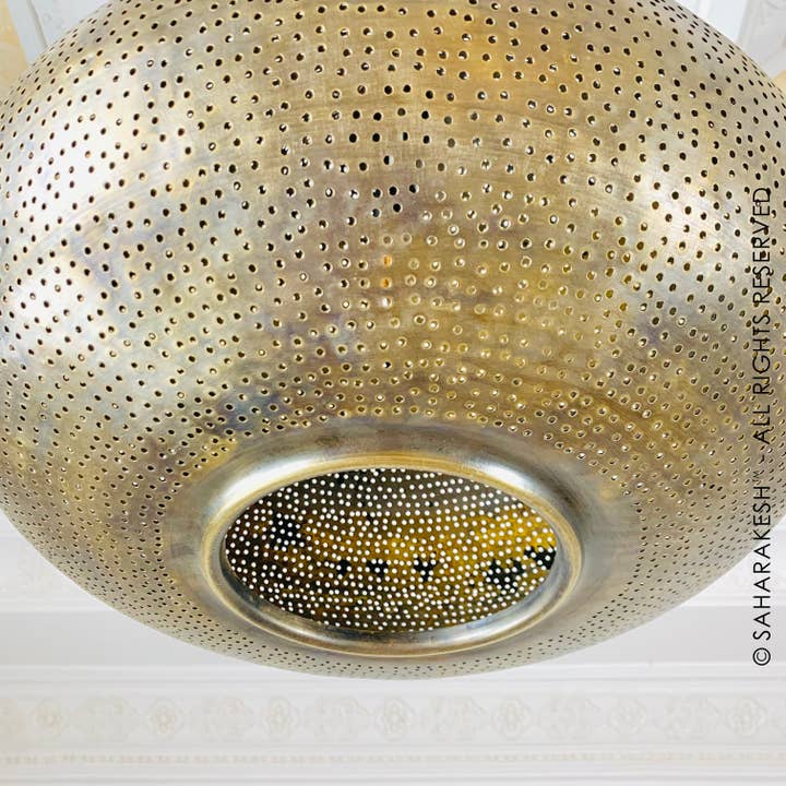 SaharaKesh – Engroshandel Lysekrone/pendellampe – Marokkansk pendellampe i håndlavet messing med bronzefinish3