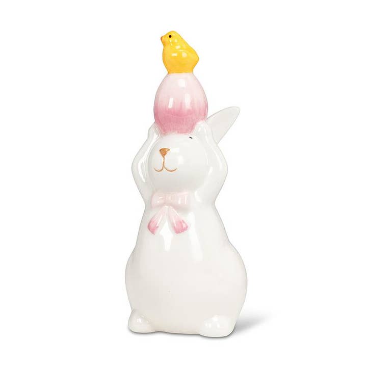 Bunny with Stacked Egg & Chick-5.5"H for wholesale by Abbott