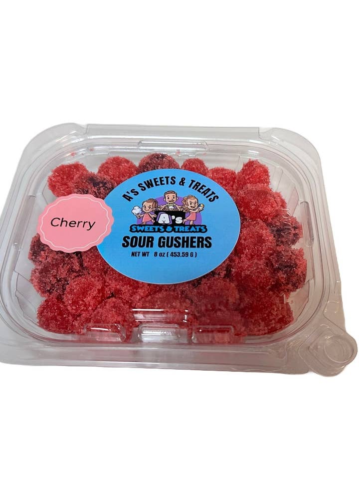 Kirsch-Sauer-Gushers für den Großhandel von A’s Sweets & Treats Freeze Dried Candy