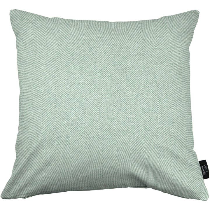 Herringbone Duck Egg Blue Cushion for wholesale by Mcalister textiles