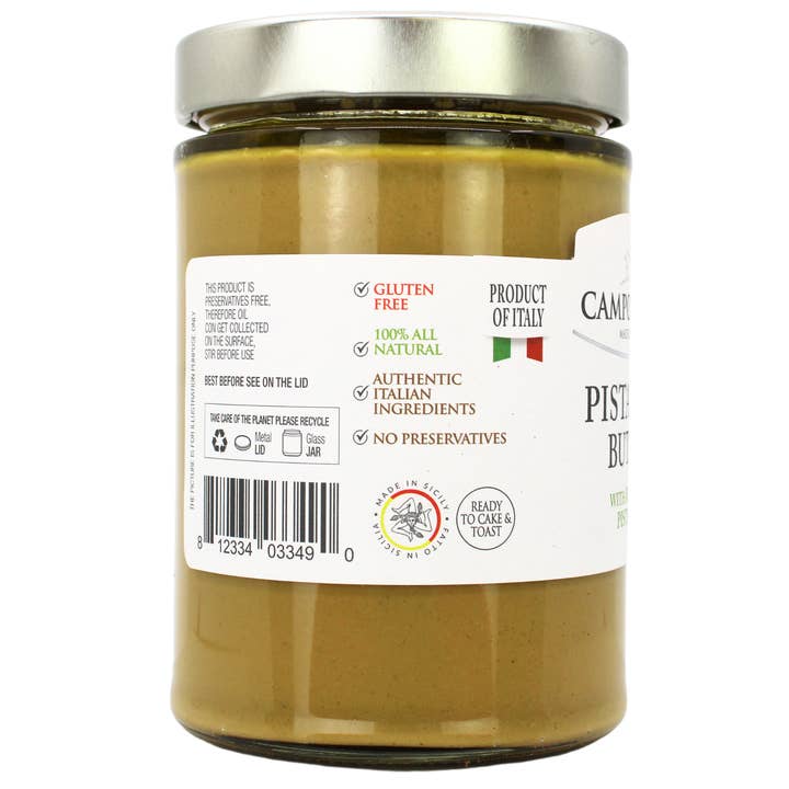 Wholesale Italian Food - Wholesale Nut Butter - Campo D'Oro Pistachio Butter Cream 21.2oz - Rich & Nutty Spread for Dubai Pistachio Chocolate Bars