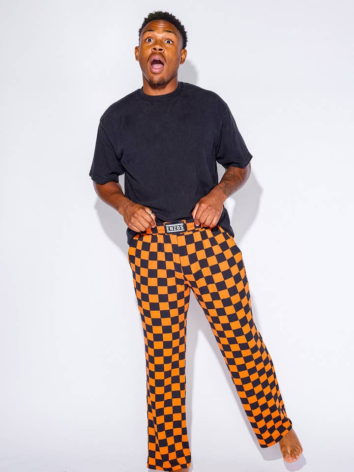 Hombre - Mezcla de Rendimiento Slacker (Checkmate - Naranja) para venta al por mayor de ENZOS Inactive Wear