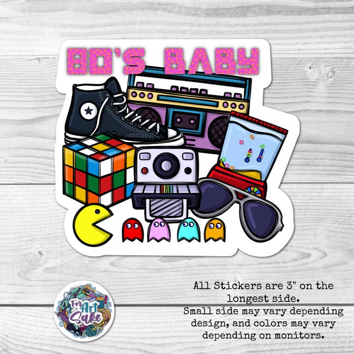 80's Baby Nostalgia Sticker for wholesale by For Art Sake Stickers