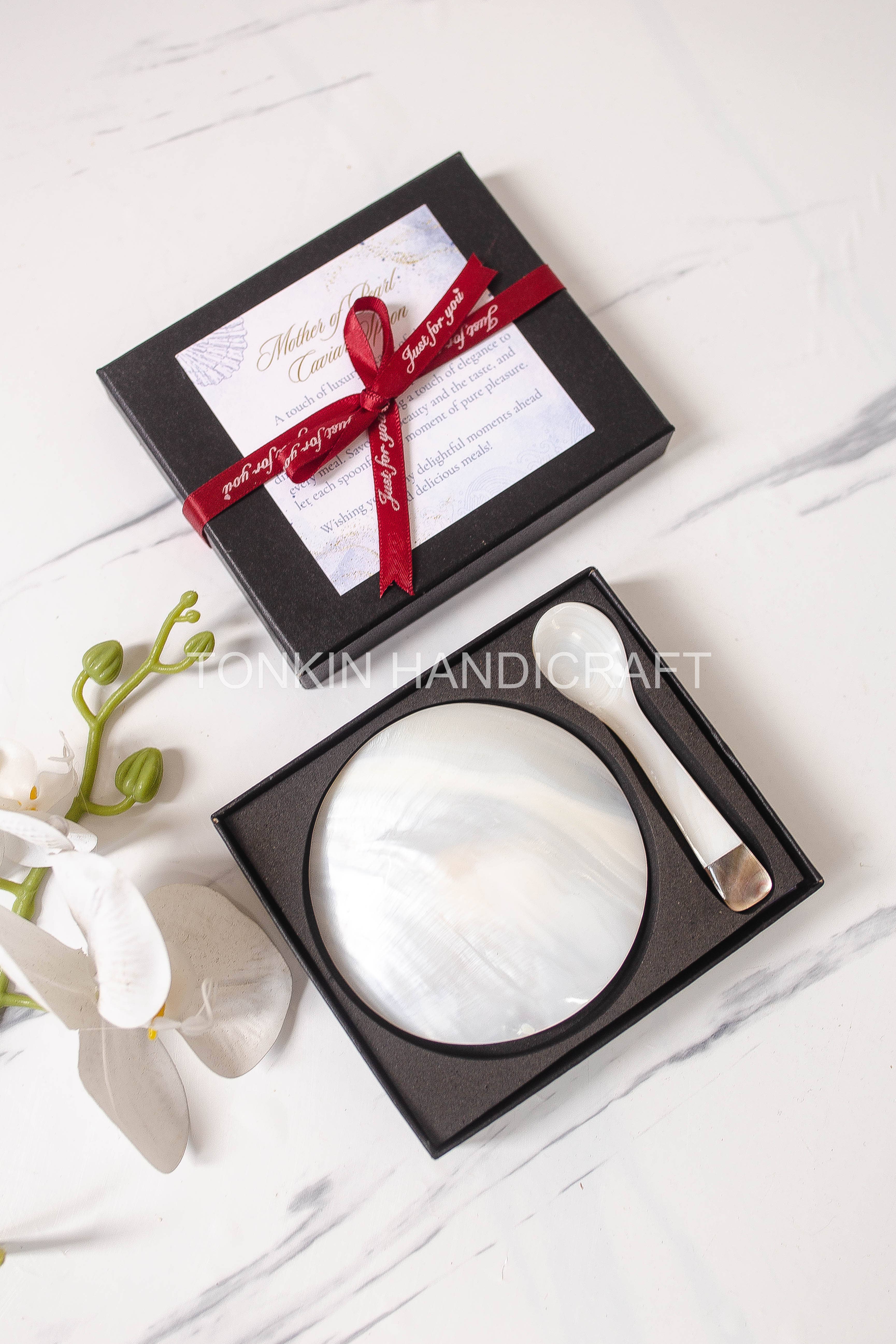 Tonkin Handicraft – Engroshandel Køkkenske – Gaveæske Perlemor Kaviarske & Tallerken 10