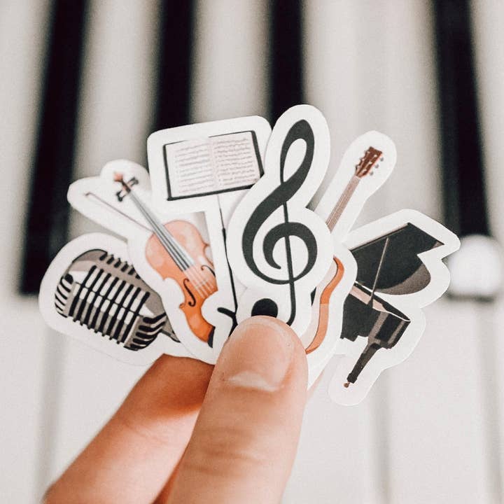 Waterproof Mini Music Stickers For Water Bottles for wholesale by The Sticker Shop