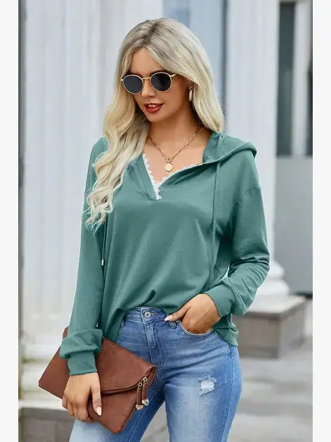 Supreme Fashion - Vendita all'ingrosso Felpa con cappuccio - Donna - Felpa con cappuccio ampia a maniche lunghe con cerniera.28