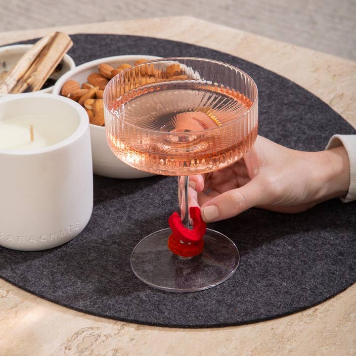 Midcentury Wine-O's Merino Wool Felt Round Wine Markers for wholesale on Faire