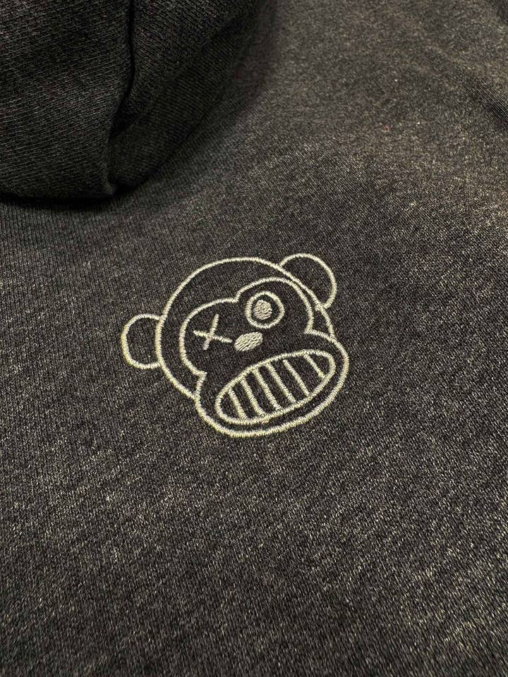 Unisex Sweatshirt Blessed Madness Embroidered by Loco Monky Dark Grey for wholesale on Faire4