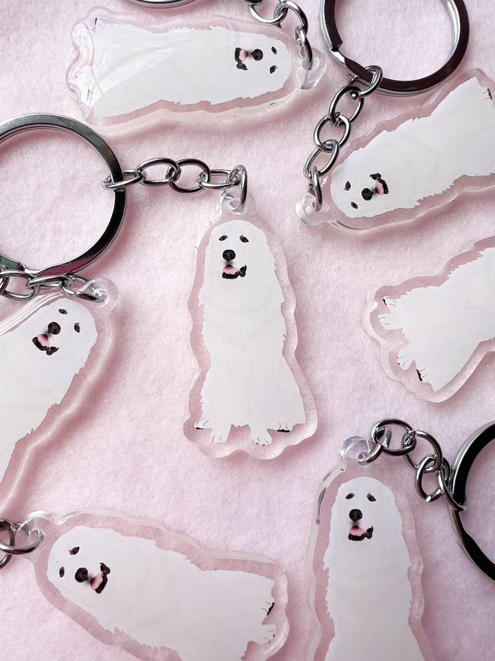 Great Pyrenees Keychain for wholesale by Our Cheery Corner