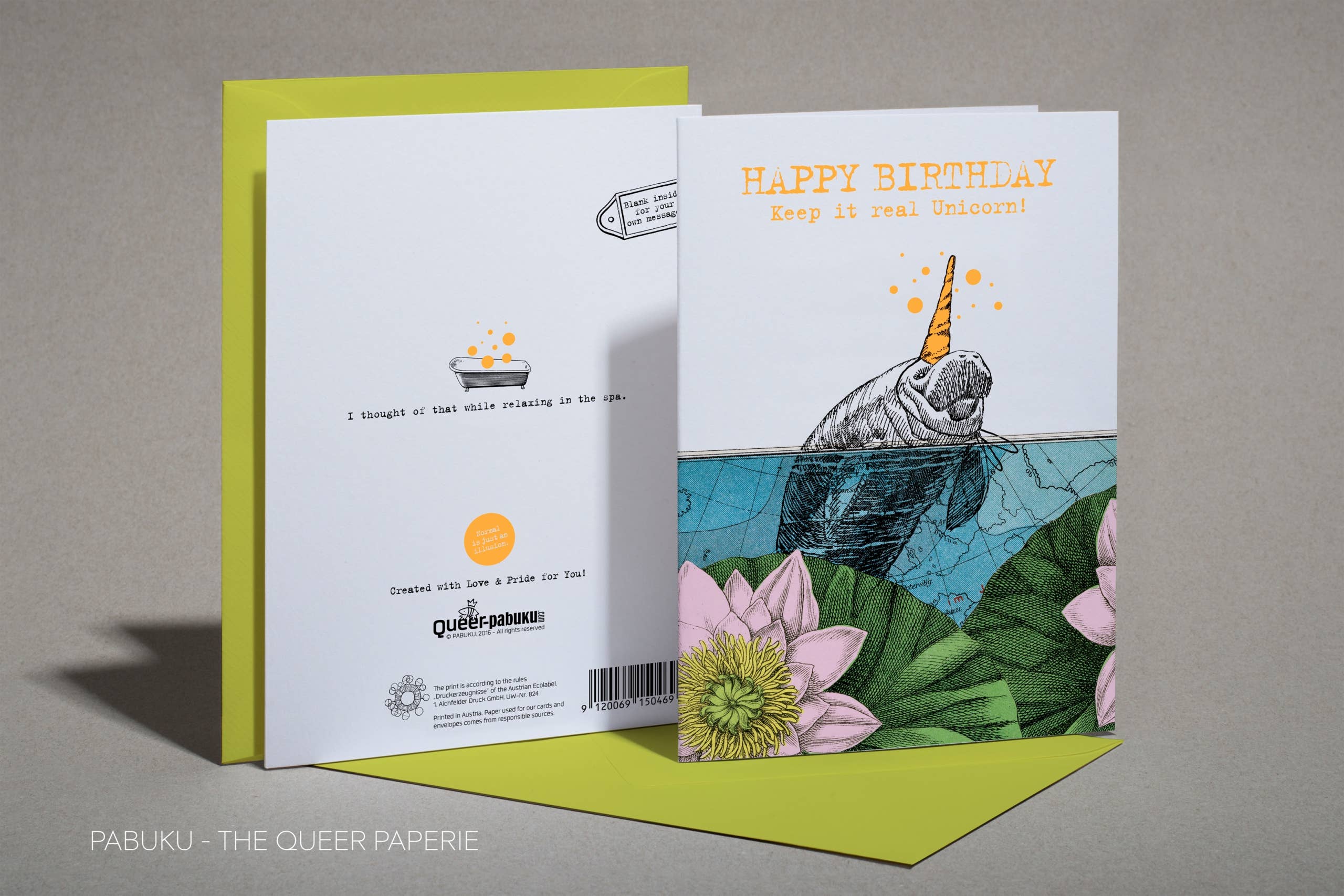 Pabuku - Wholesale Birthday Card - Birthday Unicorn Manatee | Birthday Card1