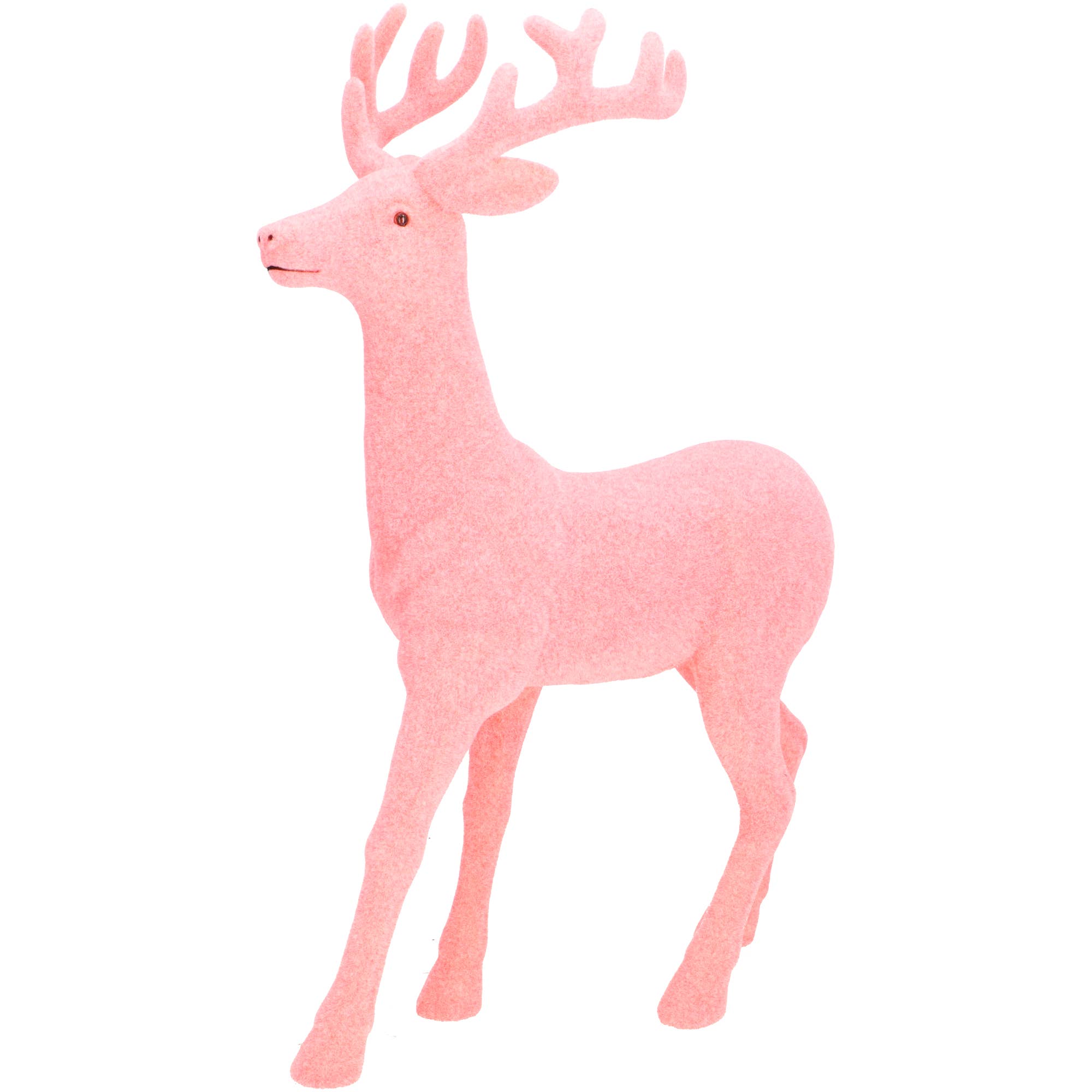 Vosteen - Wholesale Outdoor Ornament/Decor - Plastic Deer Tasko Flocked L27cm W9.5cm H46cm Pink0