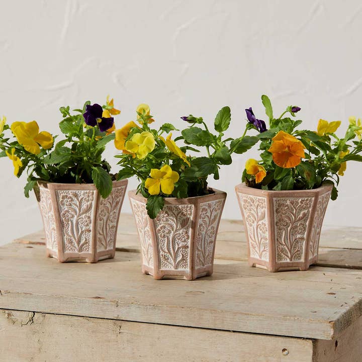 SERRV International - Wholesale Plant Pot - Petite Blooms Terracotta Planters - Set of 31